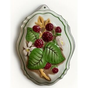 Le Cordon Bleu Raspberries Porcelain Jello Kitchen Mold 1986 Franklin Mint Vtg